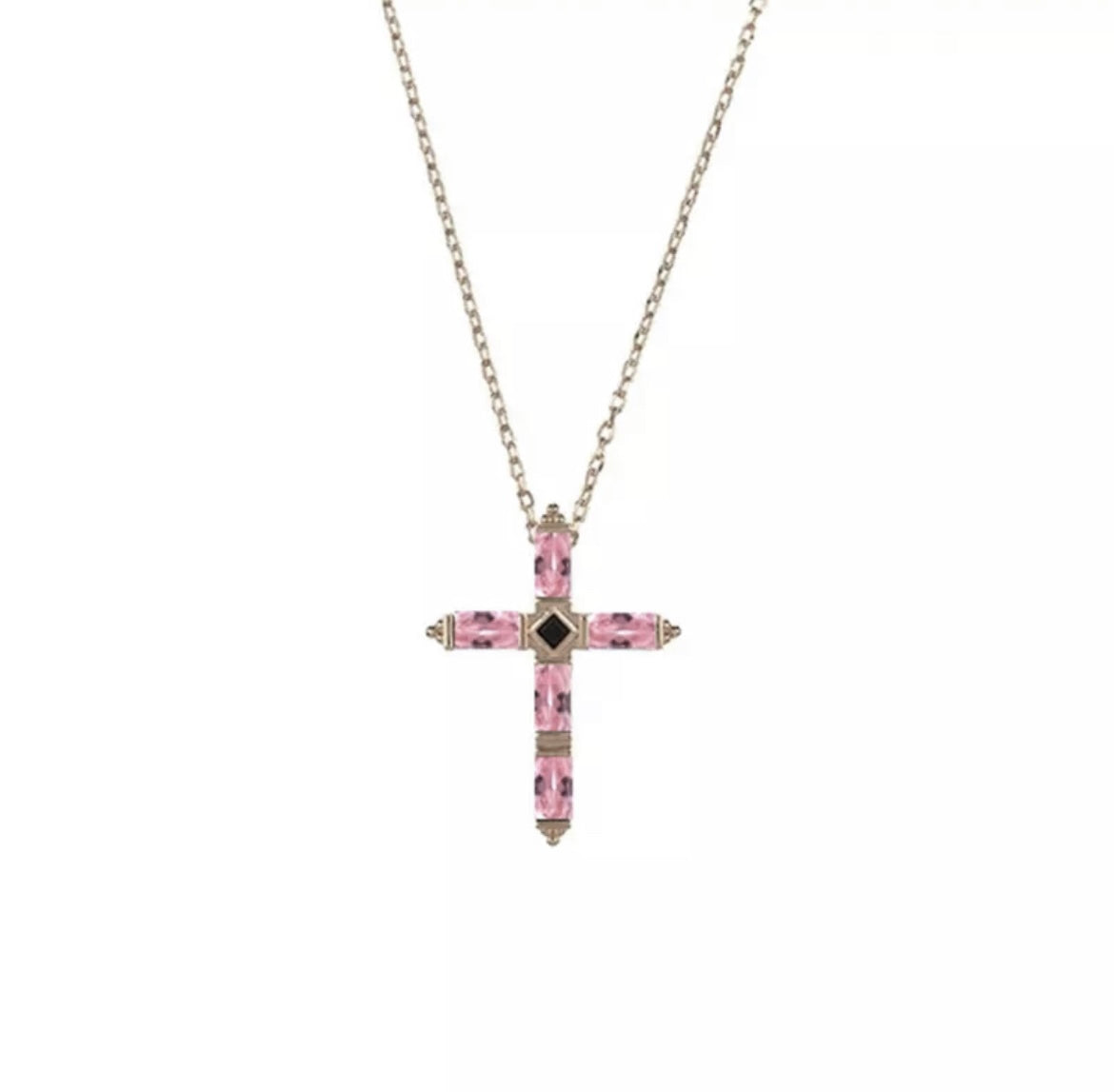 Pink Mary Cross Necklace: Pre-Orded