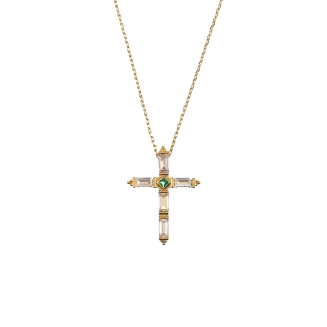 Mary Diamanté Cross Necklace