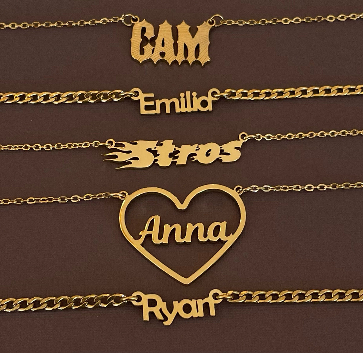 Dainty Name Necklace Strung By Stroh