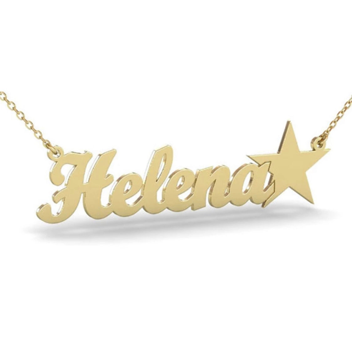 Gold star name necklace