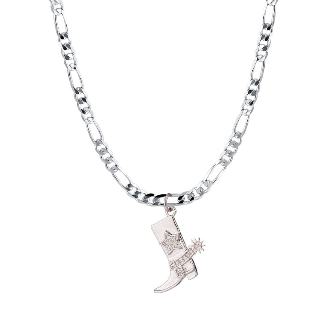 Silver Space Cowgirl Necklace