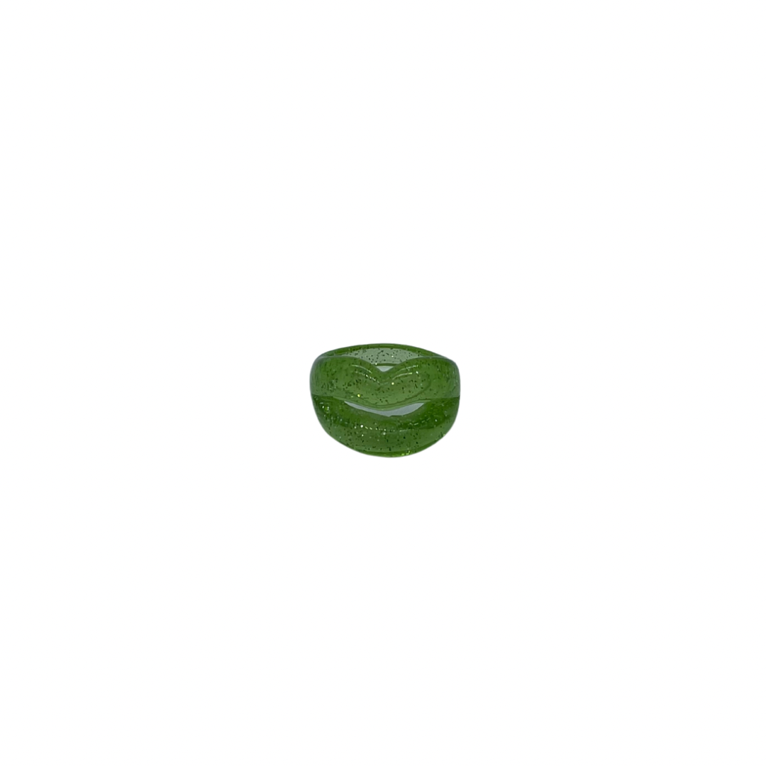 Green Glitter Lip Ring